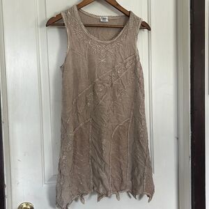 Cream embellished dress